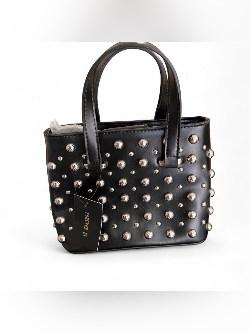 Forever 21 Black Studded Mini Tote